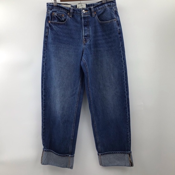 Universal Thread Denim - Universal Thread Mid-Rise 908 Baggy Fit Denim Jeans Rolled Hem